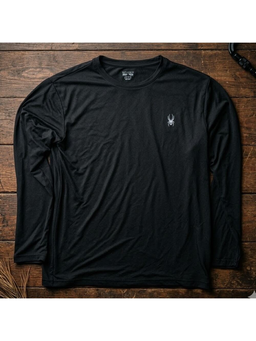 Spyder Men's Base Layer Long Sleeve Shirt Medium Black Performance Stretch